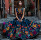 Fashion Digital Printed Women's V-neck Sleeveless Dress