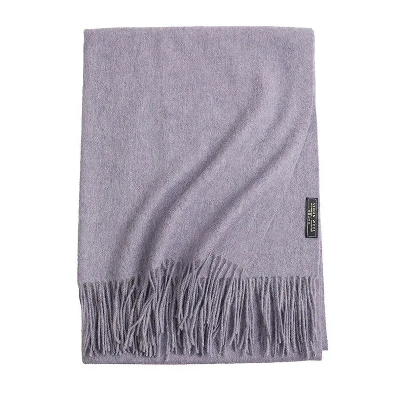 New Solid Color Wool Long Beard Warm Tassel Scarf Thick - DanaFashionstore
