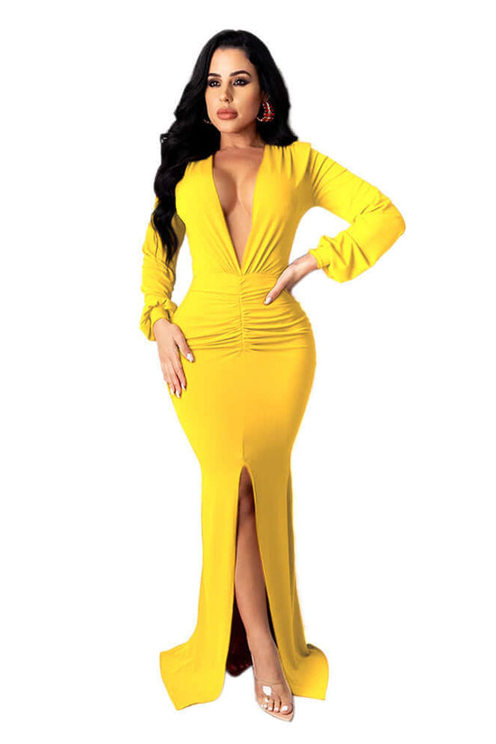 Women's Large V-neck Slim-fit Nightclub Evening Dress $36.56 Dana Fashion Color: Black Size: L Women's clothing Product information: Color: yellow, orange, red, black Waist type: high waist Size: S,M,L,XL,XXL Sleeve type: regular sleeve Main fabric compos