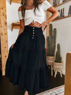 Bohemian A- Line Layered Cake Denim Skirt