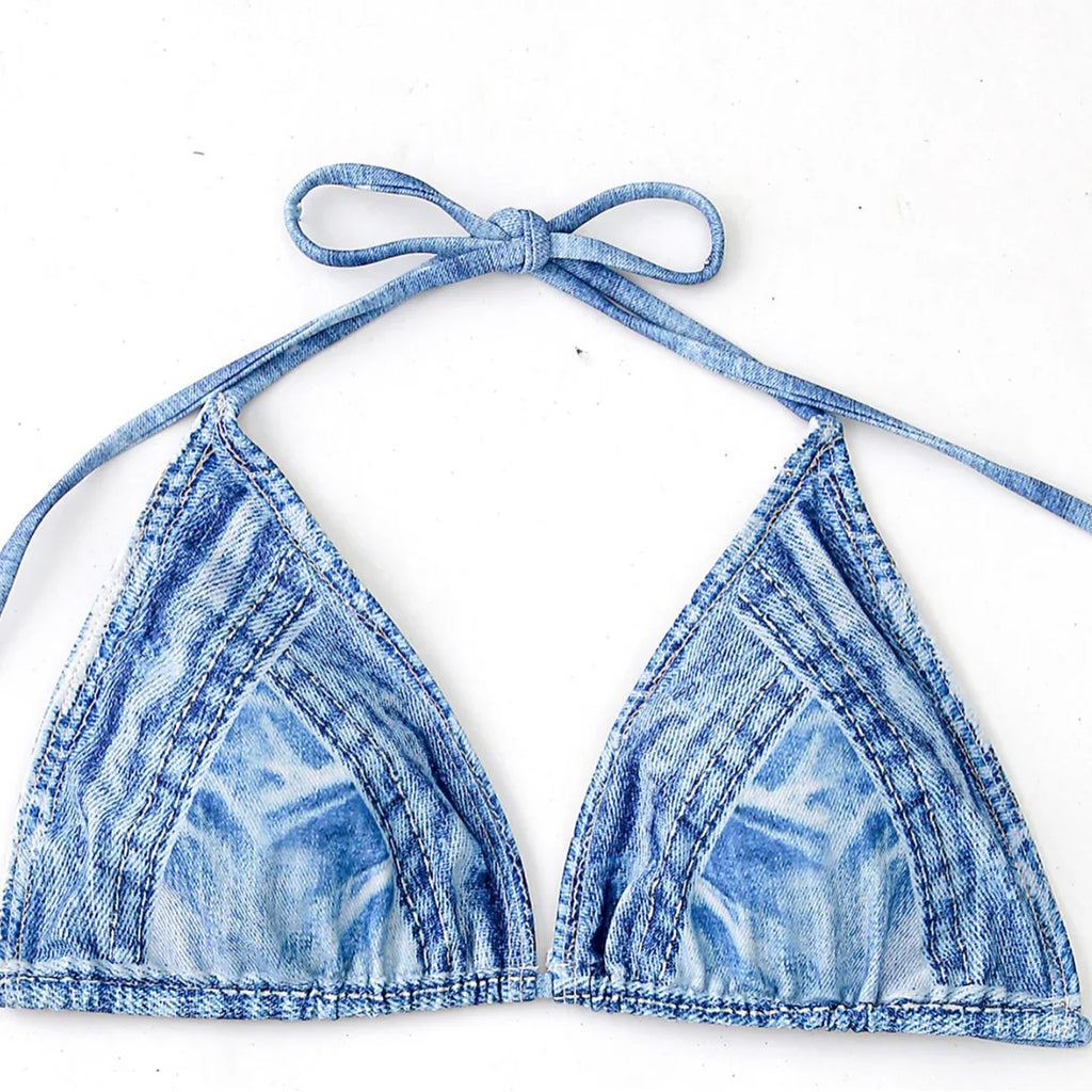 Women's Denim Two-piece Suit Bikini Swimsuit - DanaFashionstore