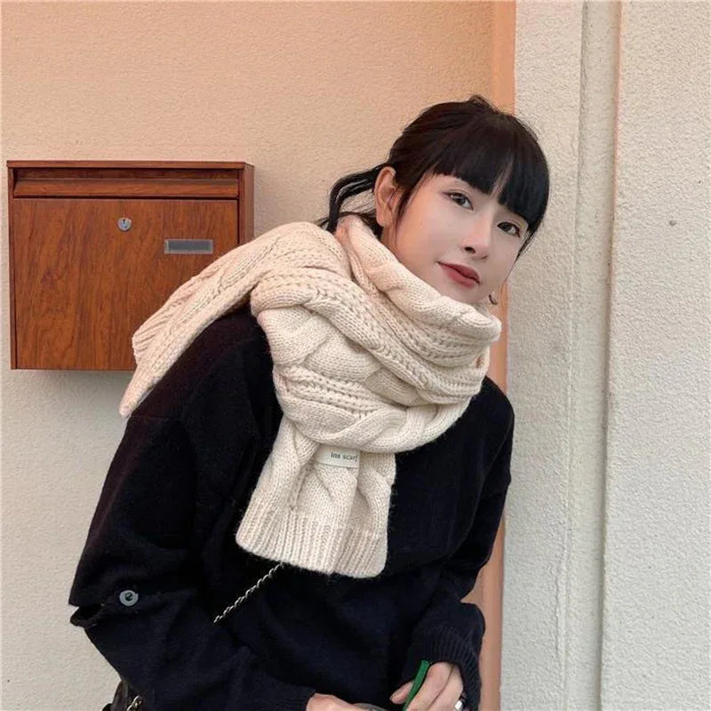 Sweet Labeling 8-word Twist Apricot Small Scarf - DanaFashionstore