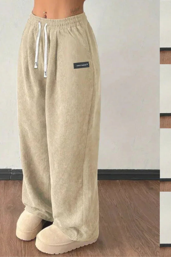 Loose Drawstring Solid Color Pocket Casual Versatile Pants Women's Pants - DanaFashionstore
