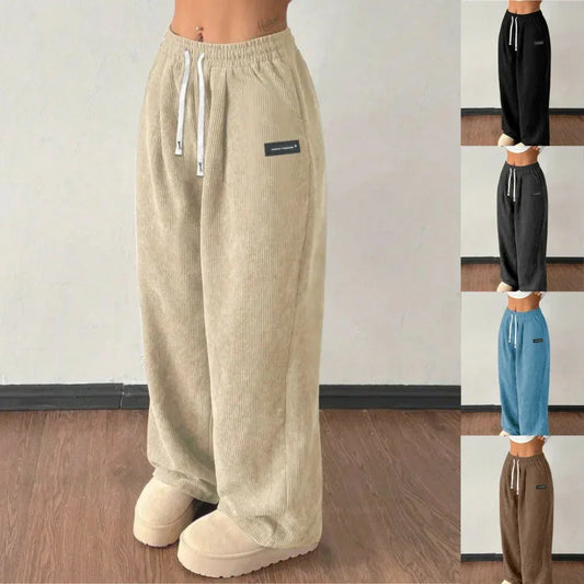 Loose Drawstring Solid Color Pocket Casual Versatile Pants Women's Pants - DanaFashionstore
