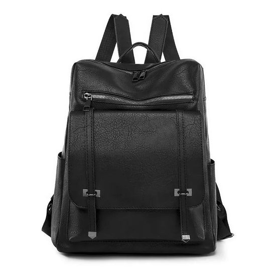 Retro Large Capacity Contrast Color Women's Pu Backpack - DanaFashionstore