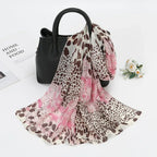 Thin Chiffon Lotus Pond Moonlight Printed Silk Scarf - DanaFashionstore