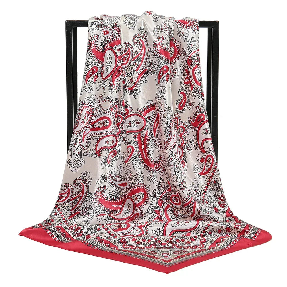 Paisley Printed 90 Square Scarf Retro Fashion Shawl - DanaFashionstore