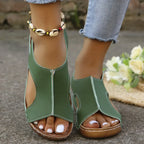 New Summer Wedges Sandals With Elastic Band Design Casual Fish Mouth Shoes For Women - DanaFashionstore
