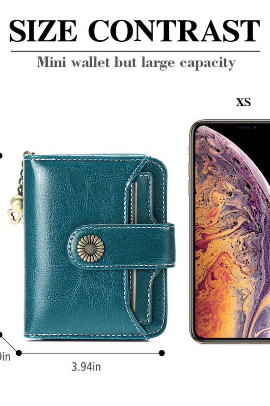 Oil Wax Genuine Leather Lady's Wallet European And American Style