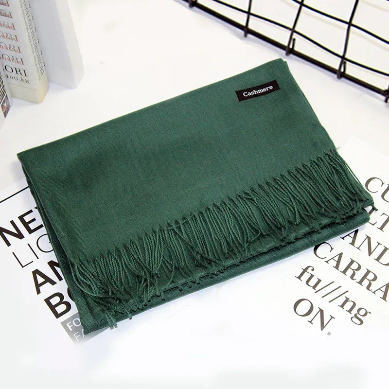 Women's Cashmere Warm Red Annual Meeting Scarf - DanaFashionstore