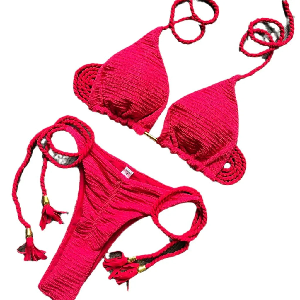 Women's Fashion Braided Rope Bikini Suit - DanaFashionstore