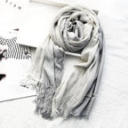 Women's Striped Cotton And Linen Scarf Shawl - DanaFashionstore