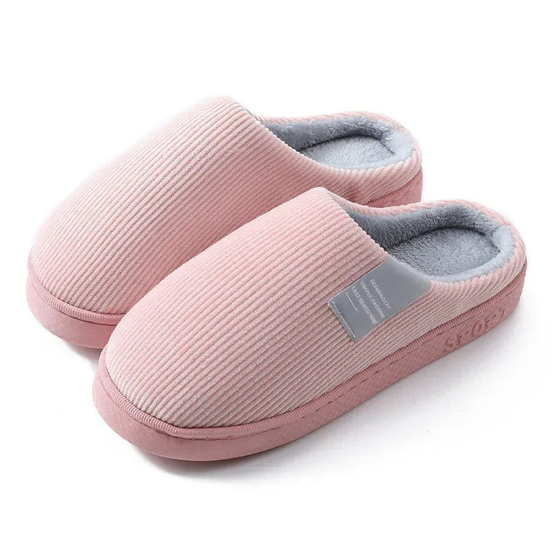 Indoor Corduroy Shoes Warm Plush Home Slipper Anti Slip Floor Bedroom Shoes Autumn Winter - DanaFashionstore