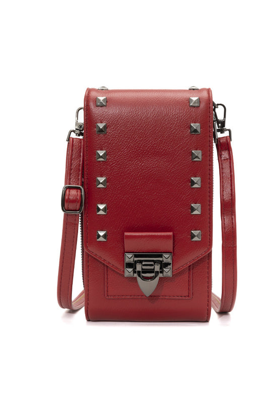 Rivet Design Shoulder Bags Mobile Phone Handbag Solid Color Crossbody Bags Women - Dana Fashion