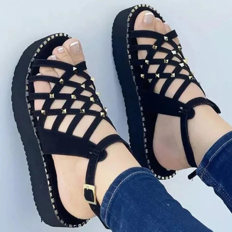 Women's Cutout Toe Platform Sandals - DanaFashionstore