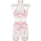 Love Drill Buckle Embroidered Lingerie 2026 - Sexy Cutout Suit - DanaFashionstore
