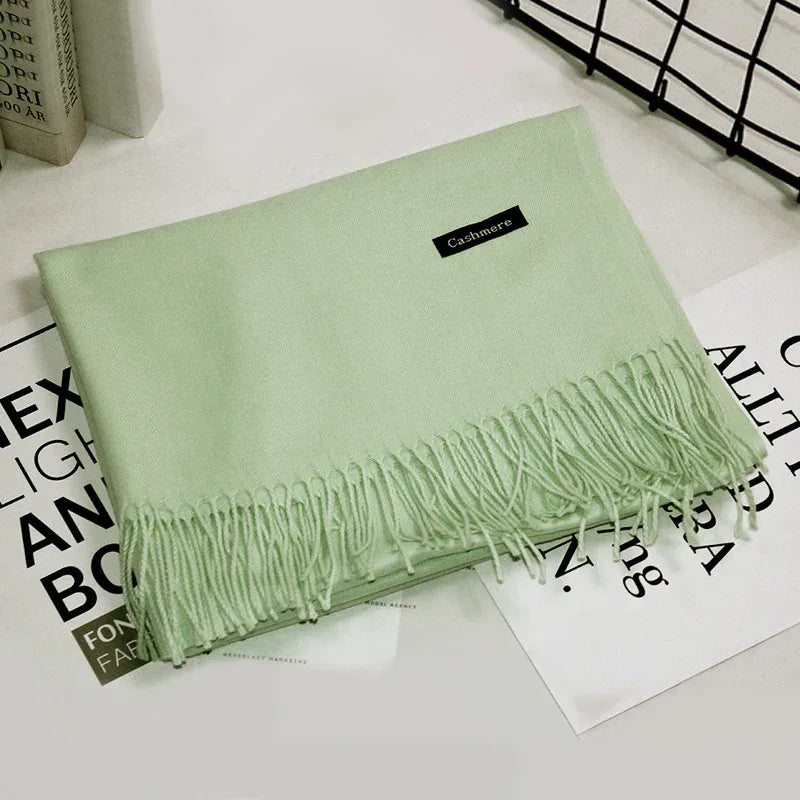 Women's Cashmere Warm Red Annual Meeting Scarf - DanaFashionstore