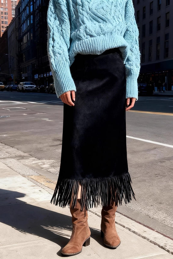Women's Fashionable Elegant Long Suede Skirt Comfortable Slim Fit