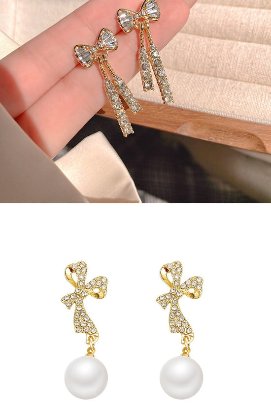 INS Butterfly Earrings With Rhinestones Fashion Temperament Jewelry