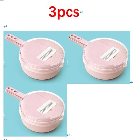 8 In 1 Mandoline Slicer Vegetable Slicer Potato Peeler Carrot Onion Grater With Strainer Vegetable Cutter Kitchen Accessories $63.24 Dana Fashion Color: Pink quantity: 3pcs Dana's Kitchen Overview: This hand-held slicer made from Food-Grade stainless stee
