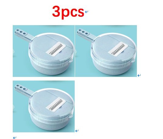 8 In 1 Mandoline Slicer Vegetable Slicer Potato Peeler Carrot Onion Grater With Strainer Vegetable Cutter Kitchen Accessories $63.24 Dana Fashion Color: Blue quantity: 3pcs Dana's Kitchen Overview: This hand-held slicer made from Food-Grade stainless stee