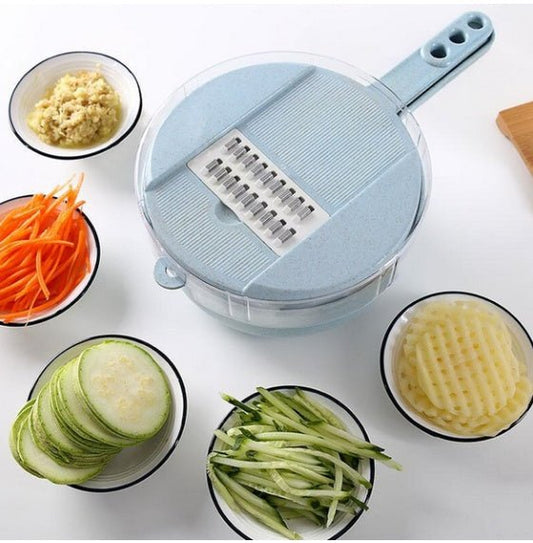8 In 1 Mandoline Slicer Vegetable Slicer Potato Peeler Carrot Onion Grater With Strainer Vegetable Cutter Kitchen Accessories $24.27 Dana Fashion Color: Blue quantity: 1pc Dana's Kitchen Overview: This hand-held slicer made from Food-Grade stainless steel