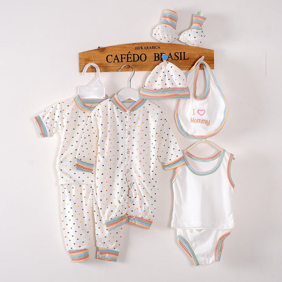 8-piece baby newborn cotton suit $23.18 Dana Fashion Color: White Size: One size Baby Clothing Suitable for ages: Newborn (0~1 year old, 80cm and below) Fabric name: polyester cotton Main fabric composition: cotton Main fabric composition content: 95 (%)