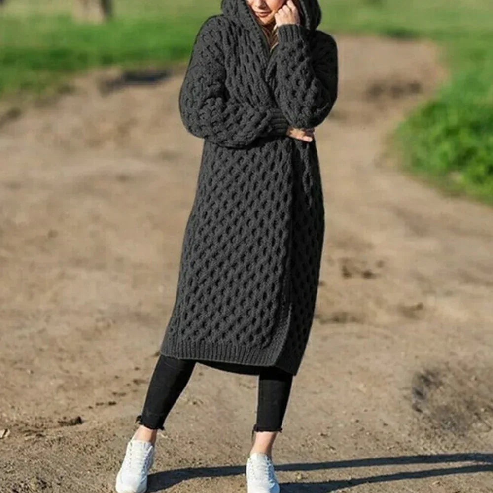 Women Winter Thick Warm Hooded Knitted Cardigan - DanaFashionstore