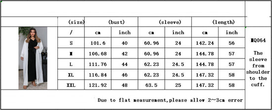 Muslim Cardigan Coat Chiffon Patchwork