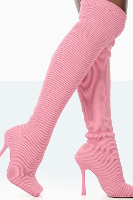 Europe And The United States Foreign Trade Large Size High With Fine Heel Stretch Boots Female