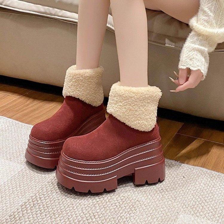 Short Plush Thickened Warm Platform Cotton Shoes - DanaFashionstore