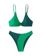 Solid Color Stitching Bikini - DanaFashionstore