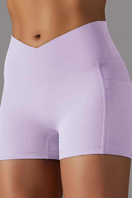 Yoga Shorts With Phone Pocket Design Fitness Sports Pants For Women Clothing