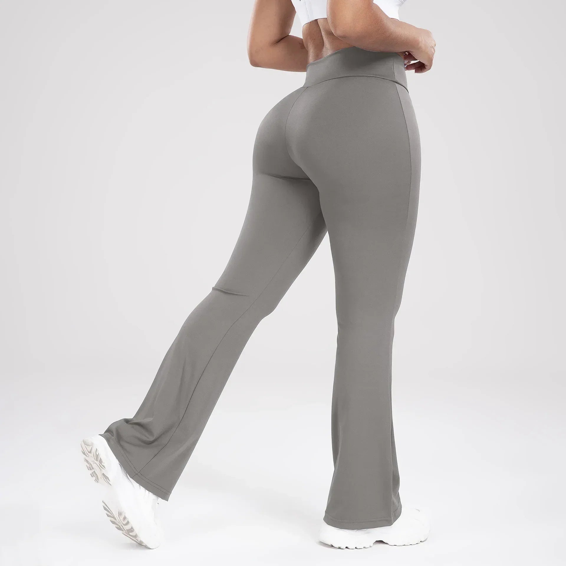 Cross Waist Side Pocket Leisure Sports Bell-bottom Pants Slim Fit Yoga Pants Women - DanaFashionstore
