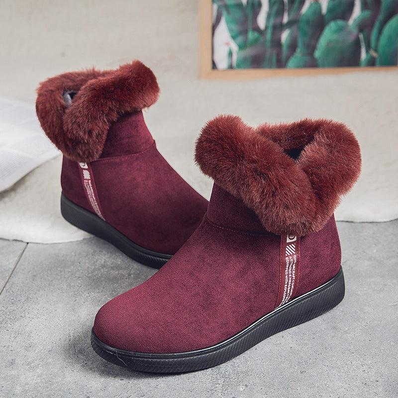 Plus Fleece Ankle Boots Thicken Middle-aged And Elderly Cotton Shoes - DanaFashionstore