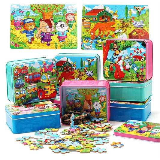 80PCS wooden educational toys educational development baby kids training toys children animal puzzle $13.00 Dana Fashion style: Bear Toys & Hobbies Feature: 100% brand new and high quality Product name: jigsaw Material : woodiness packaging : Iron box Sui