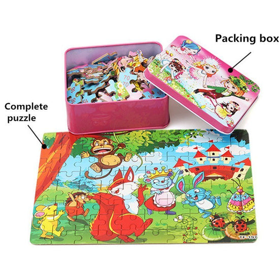80PCS wooden educational toys educational development baby kids training toys children animal puzzle $13.00 Dana Fashion style: Bear Toys & Hobbies Feature: 100% brand new and high quality Product name: jigsaw Material : woodiness packaging : Iron box Sui