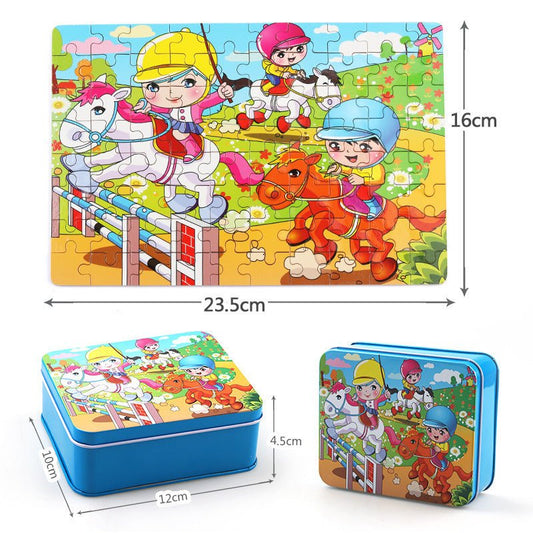 80PCS wooden educational toys educational development baby kids training toys children animal puzzle $13.00 Dana Fashion style: Bear Toys & Hobbies Feature: 100% brand new and high quality Product name: jigsaw Material : woodiness packaging : Iron box Sui