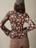 European And American Printed Shirt Women's Slim Fit Slimming Retro Temperament - DanaFashionstore