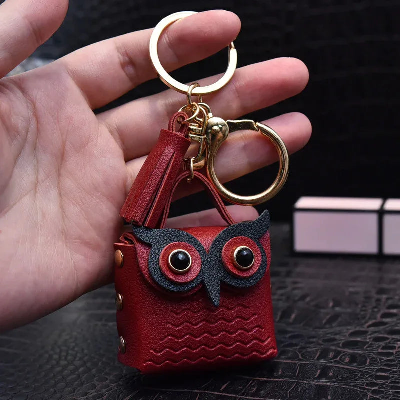 Creative Leather Owl Coin Purse Keychain - DanaFashionstore