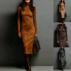 Turtleneck Long-sleeved Dress Fashion Sexy Slim-fitting Bodycon Long Dresses Women's Clothing - DanaFashionstore