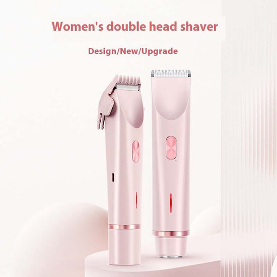 2 In 1 Hair Remover Women's Double Head Shaver Private Pubic Hair Trimmer Electric Razor Wet Dry Electric Body Hair $58.05 Dana Fashion Color: Blue set1 Power supply mode: USB Beauty Tools Overview: 1. Comfortable and Safe Shaving: Engineered for a painle