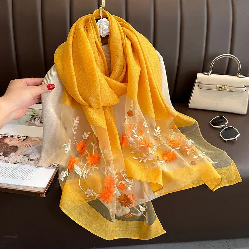 Elegant All-match Embroidered Summer Sunscreen Scarf - DanaFashionstore