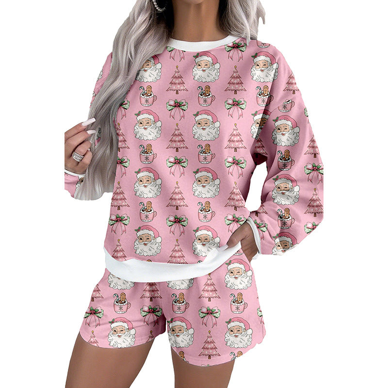 Women's Cute Style Printed Long Sleeve Casual Suit