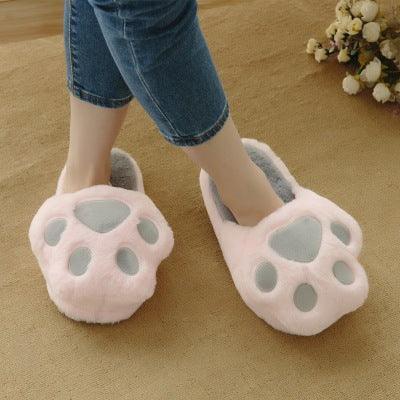 Imitation rabbit fur and cat's paw slippers - DanaFashionstore