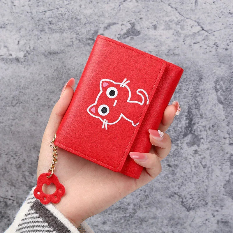 Women's Short Three-fold Cat Girls' Purse - DanaFashionstore