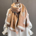 Fashion Artificial Cashmere Scarf Female Winter Korean Style Versatile Student Thickened Scarf Dual-purpose Shawl Outer Match - DanaFashionstore