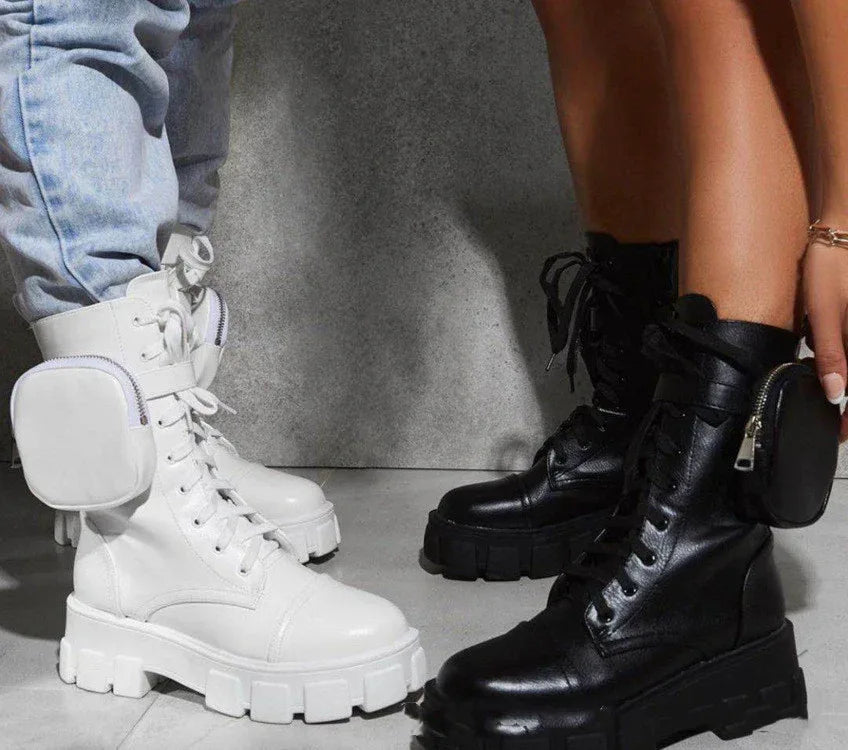 Martin Boots Women's Winter Shoes Deep Mouth New Casual Warm And Velvet High-Top Ankle Boots - DanaFashionstore