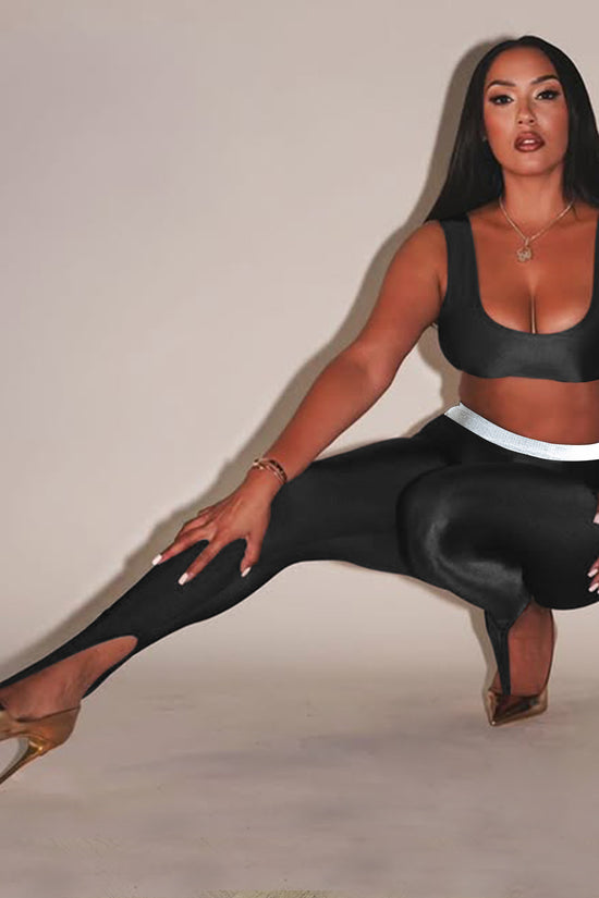 Front Step Shiny Leggings - Dana Fashion