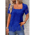 Rose Lace T-shirt Top For Women - DanaFashionstore